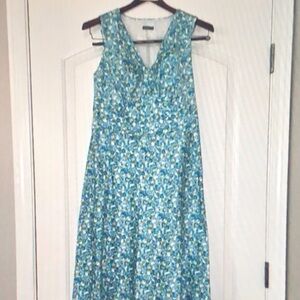 Floral Blue Sleeveless Dress